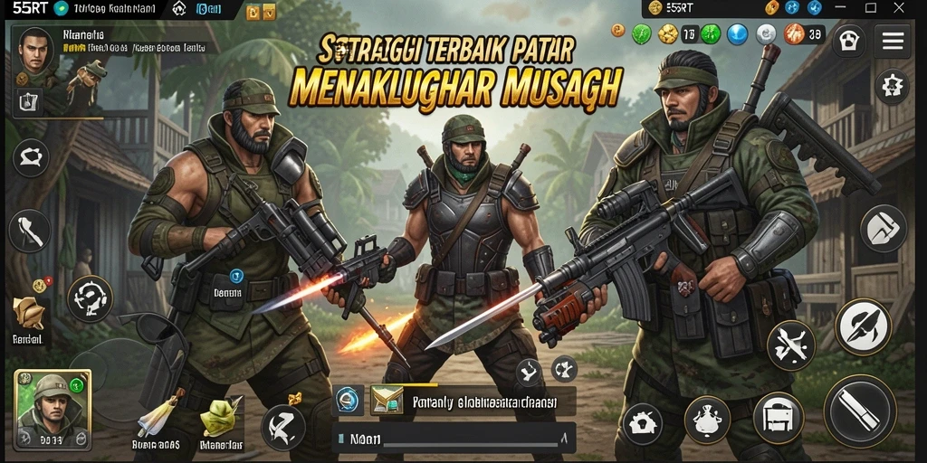 Tangkapan layar gameplay 55RT menampilkan pertempuran yang mendebarkan dan strategi yang kompleks.
