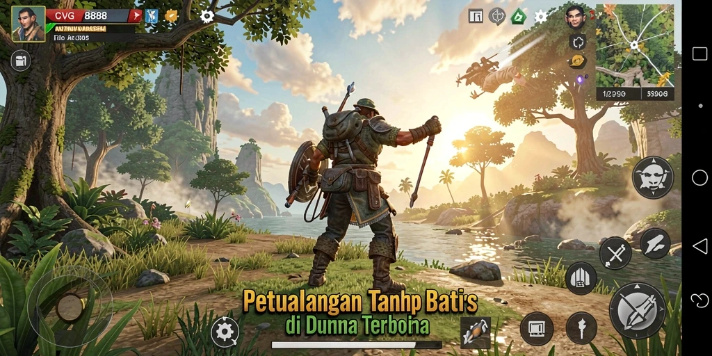 Tampilan gameplay seru dalam dunia terbuka yang luas.
