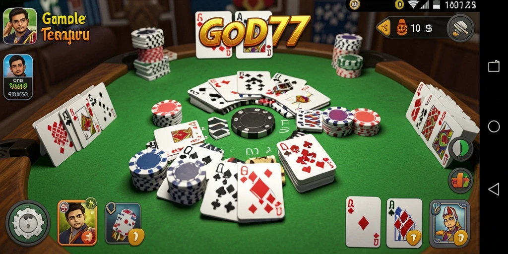 Tampilan gameplay seru dan interaktif dari GOD77 Gaple.