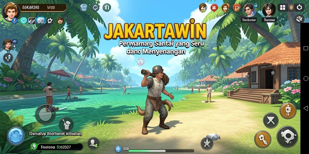Tampilan gameplay JAKARTAWIN yang menarik dan penuh warna.