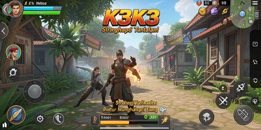 Screenshot K3K3 menampilkan aksi strategi menegangkan.