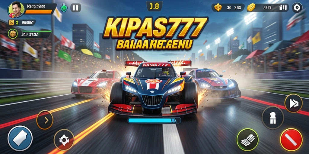 Tampilan seru gameplay KIPAS777 yang menegangkan di jalur balap.