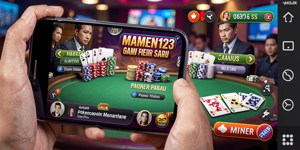 Tampilan gameplay seru di MAMEN123 saat bermain poker.