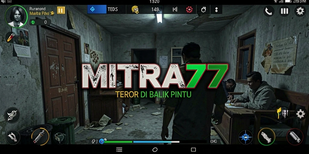 Tampilan gameplay MITRA77 yang penuh ketegangan dan misteri.