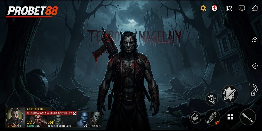 Tampilan gameplay permainan horor yang mencekam dan menegangkan.