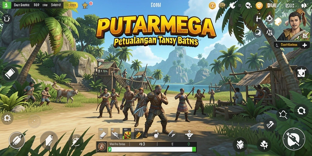 Screenshot menunjukkan gameplay mendebarkan di dunia terbuka PUTARMEGA.